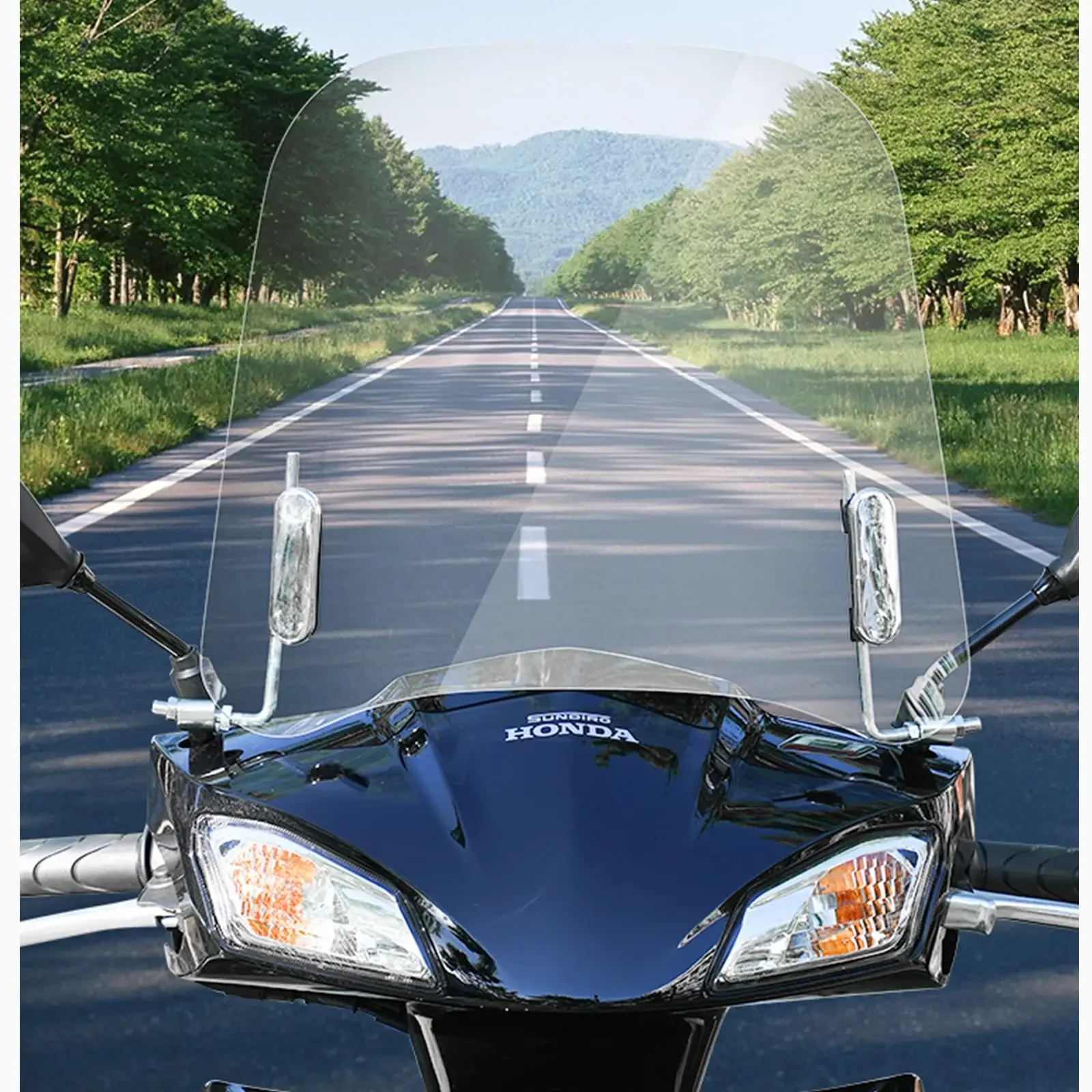 

Universal Motorcycle Windshields 16.5"x17.2" Windscreen Wind Splitter Wind Deflector for Chinese Scooter Mopeds Jonway Taotao