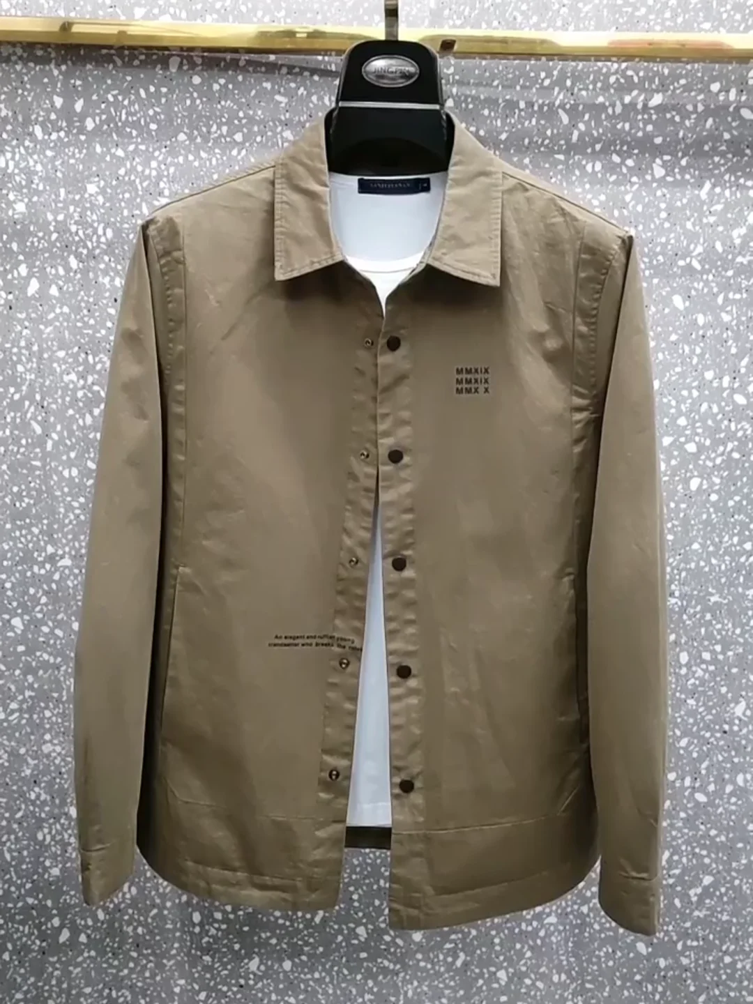 

Busin Casual Men's Jaet Spring Autumn Anti-crease Comfortable Faionable Spor Versatile Long Sve Flip Collar Coat