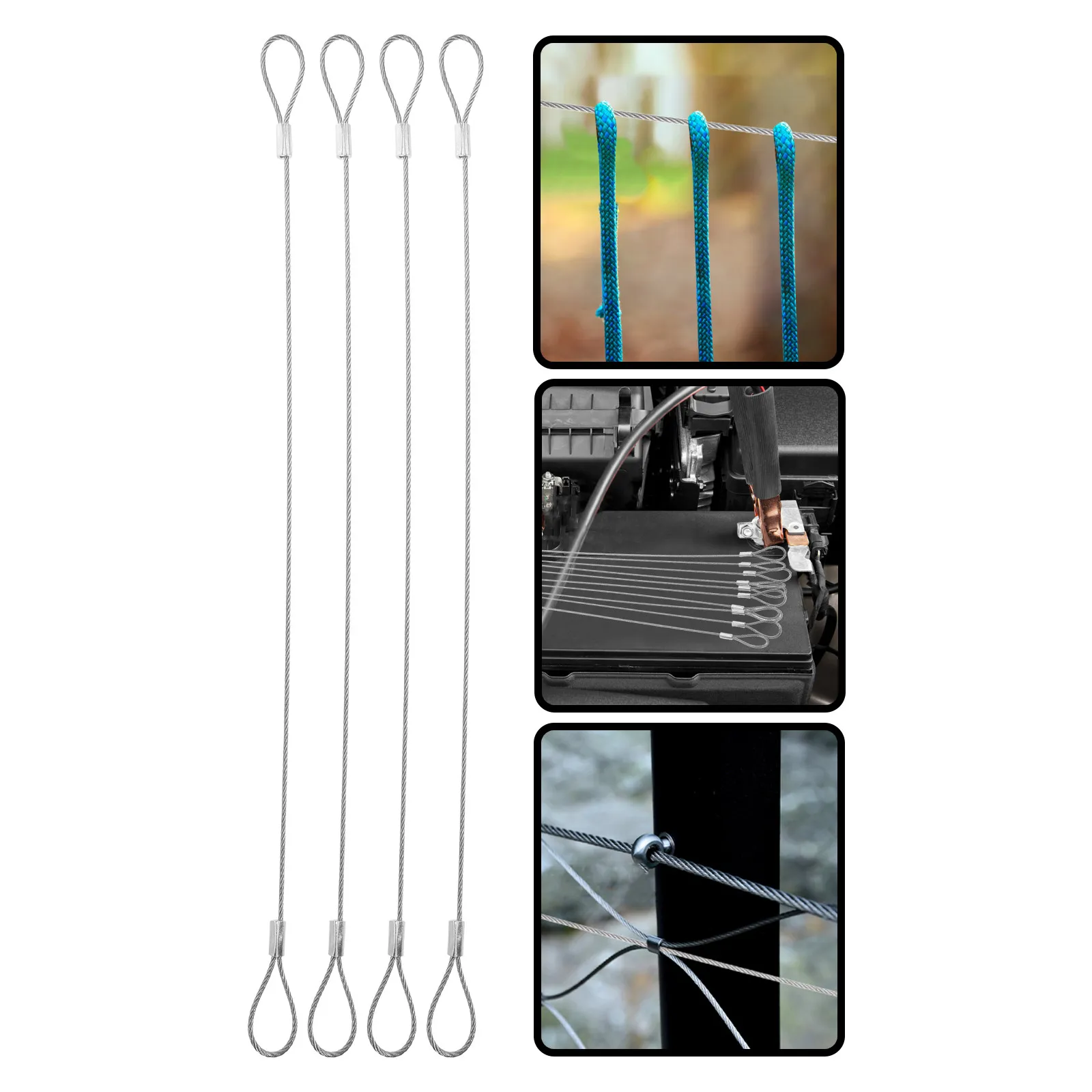 Rope Halloween Christmas Lock Cable Wire Luggage Lock Cable Luggage Tag Cable Keychain Wire Rope Keychain Cable Ring 10Pcs