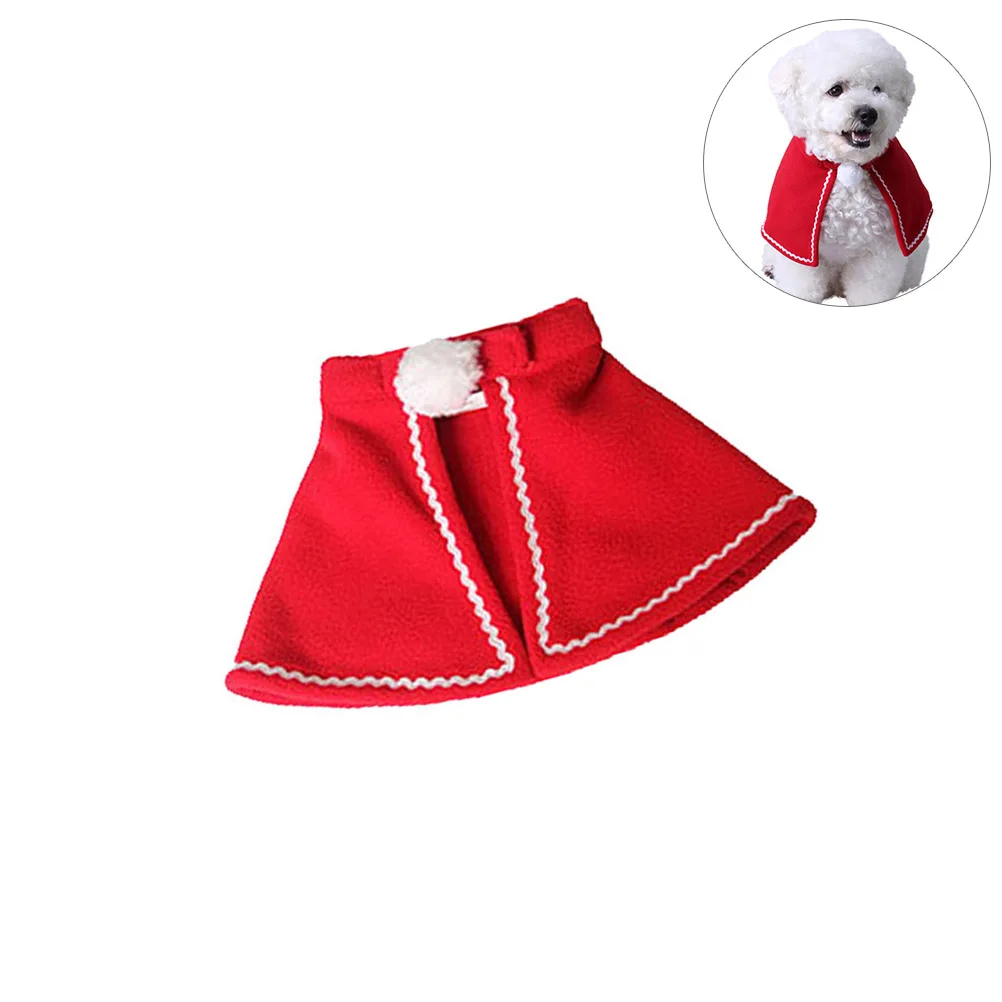 

Pet Cape Christmas Red Polar Fleece Dog Cloak Cat Costume For Holiday Party Photo Festive Pet Cosplay Accessories