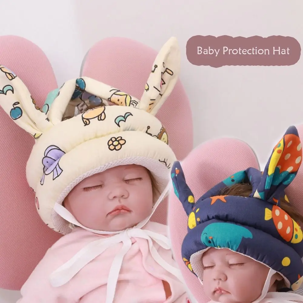 Soft Baby Protection Hat Useful Learn To Walk Adjustable Anti-collision Hat Cartoon Baby Safety Helmet Toddler