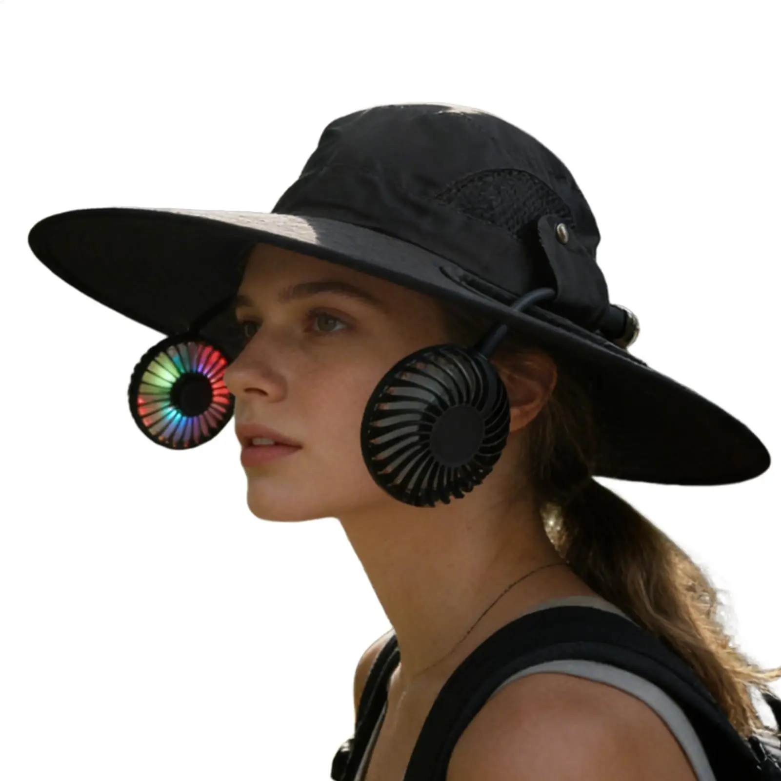 

Портативная шляпа от солнца с вентилятором, водонепроницаемая охлаждающая кепка, защита от ультрафиолета, для рыбалки, походов, кемпинга, путешествий, для мужчин и женщин