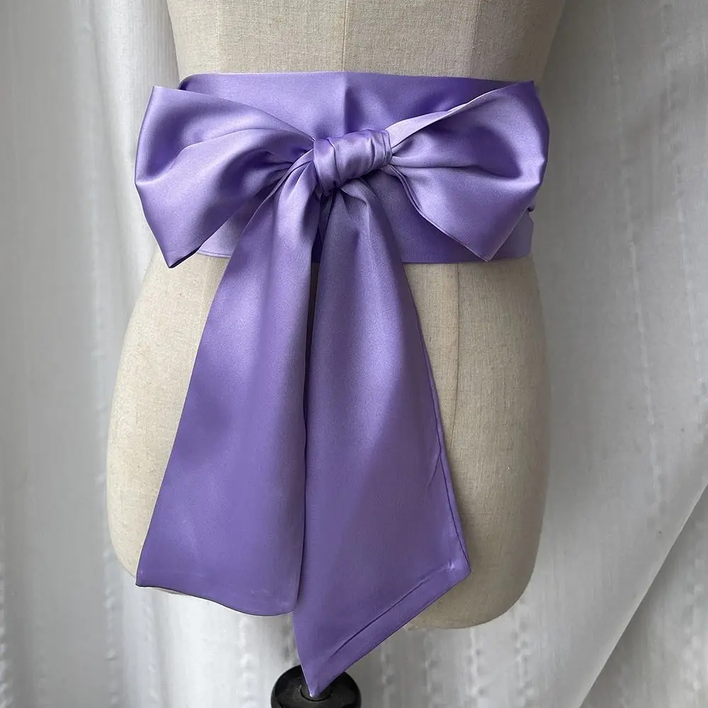 الحرير الساتان القوس مشد حزام الخصر الزخرفية واسعة الدانتيل يصل حزام الخصر DIY Bowknot شريط قماش من القماش Cummerbunds
