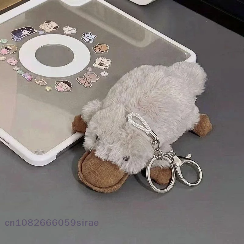 （CC44）Cute Plush Platypus Keychain Kawaii Soft Stuffed Doll Pendant Creative Backpack Handbag Hanging Decor Key Holder Gifts