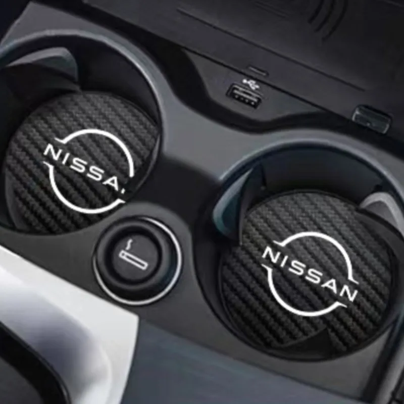 2 قطعة قاعدة أكواب جلدية مكافحة الضوضاء وسادة كوب الماء وسادة لنيسان قاشقاي جوك بولسار سنترا ألتيما باترول ميكرا روج ألميرا