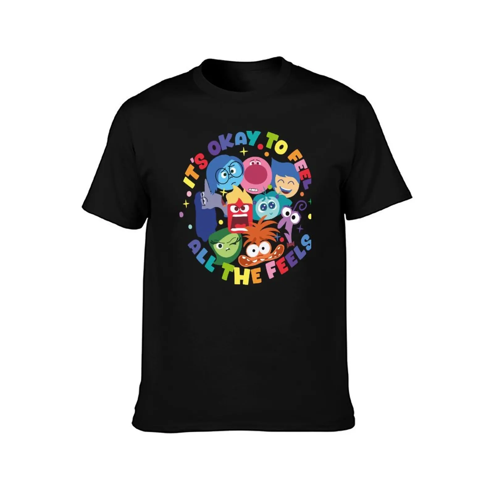 It's Okay To Feel All The Feels T-Shirt, Summer Casual Cotton Tee, Oversized Streetwear Tops, Vintage Graphic Print, 100% Cotton