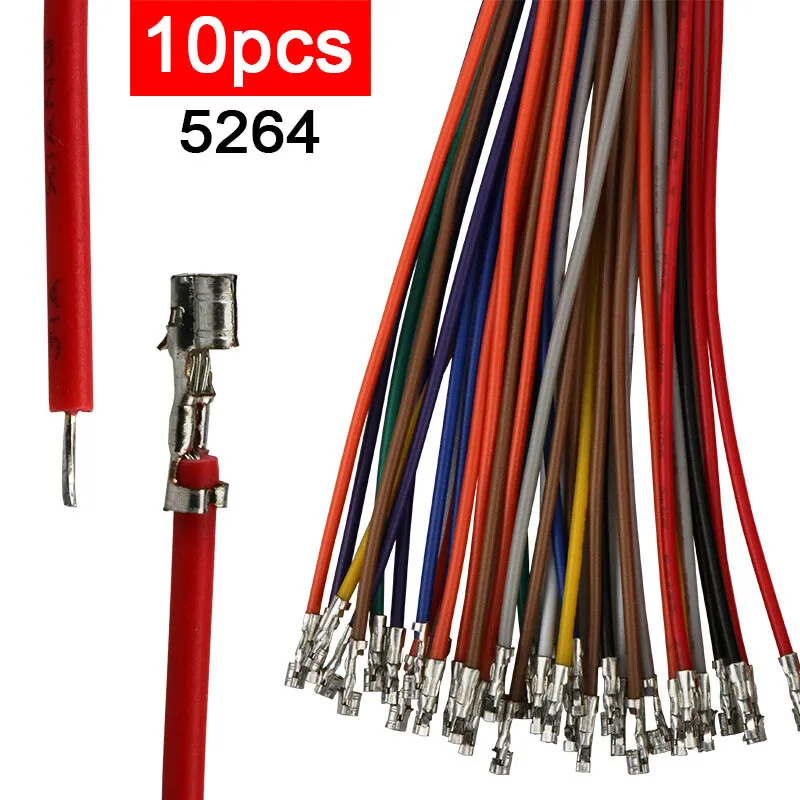 10pcs 5264 Terminal 2.54mm Pitch Single Double Head Spring Piece 26AWG Colorful Electronic Harness Connector Wire 10cm 20cm 30cm