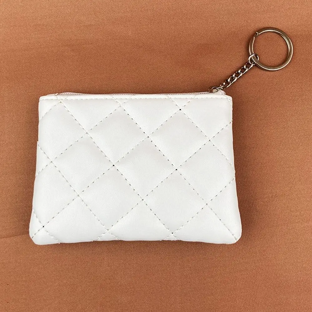 Small Makeup Bags Mini Storage Bags Lattice PU Leather Korean Card Holder Women Purse Wallets Grid Coin Purse Girls Money Bag