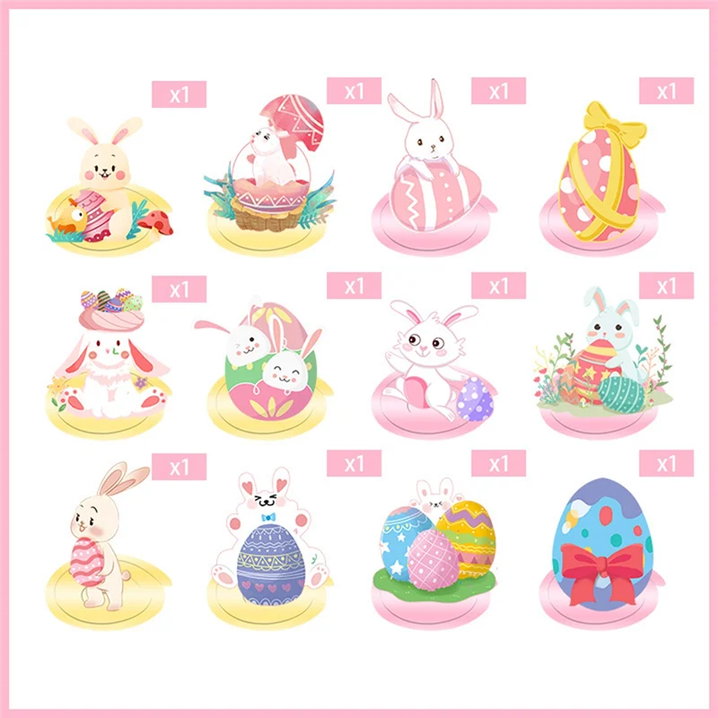 

AT41 Cake Flag Egg Spiral Pendant Spiral Flag Props Happy Easter Party Supplies