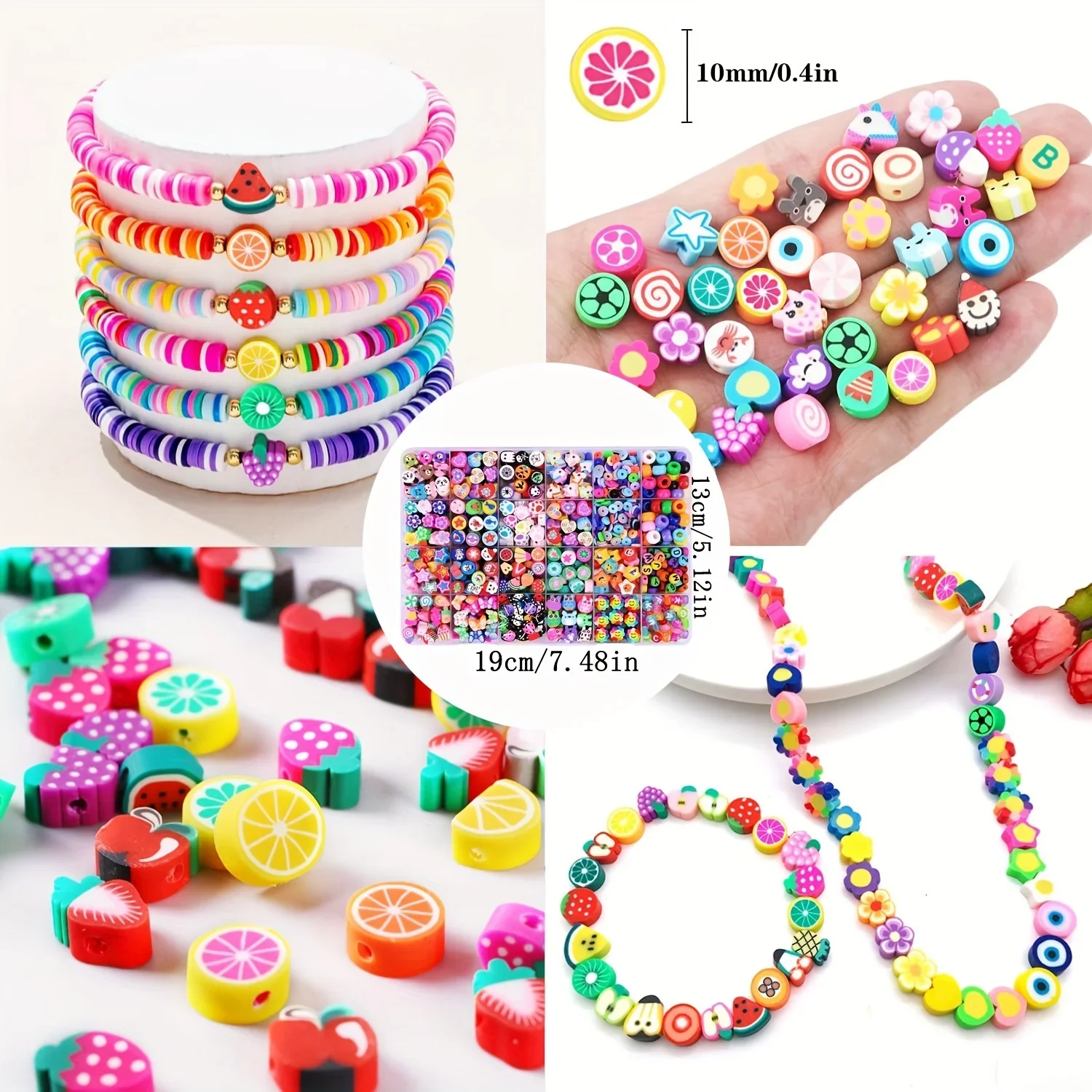 DIY bracelet kit clay beads set Rubber Bands Bracelet Making Kit Creative Jewelry Set Ideal Gift for Little Crafters Vibrant DIY