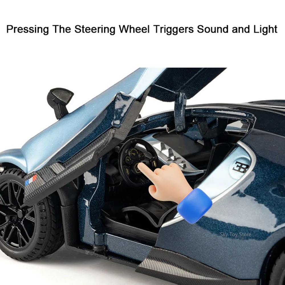 1:24 Tourbillon Eldorado modèle moulé sous pression jouet alliage voiture son lumière tirer arrière portes ouvertes voitures de sport miniatures garçon cadeau de noël