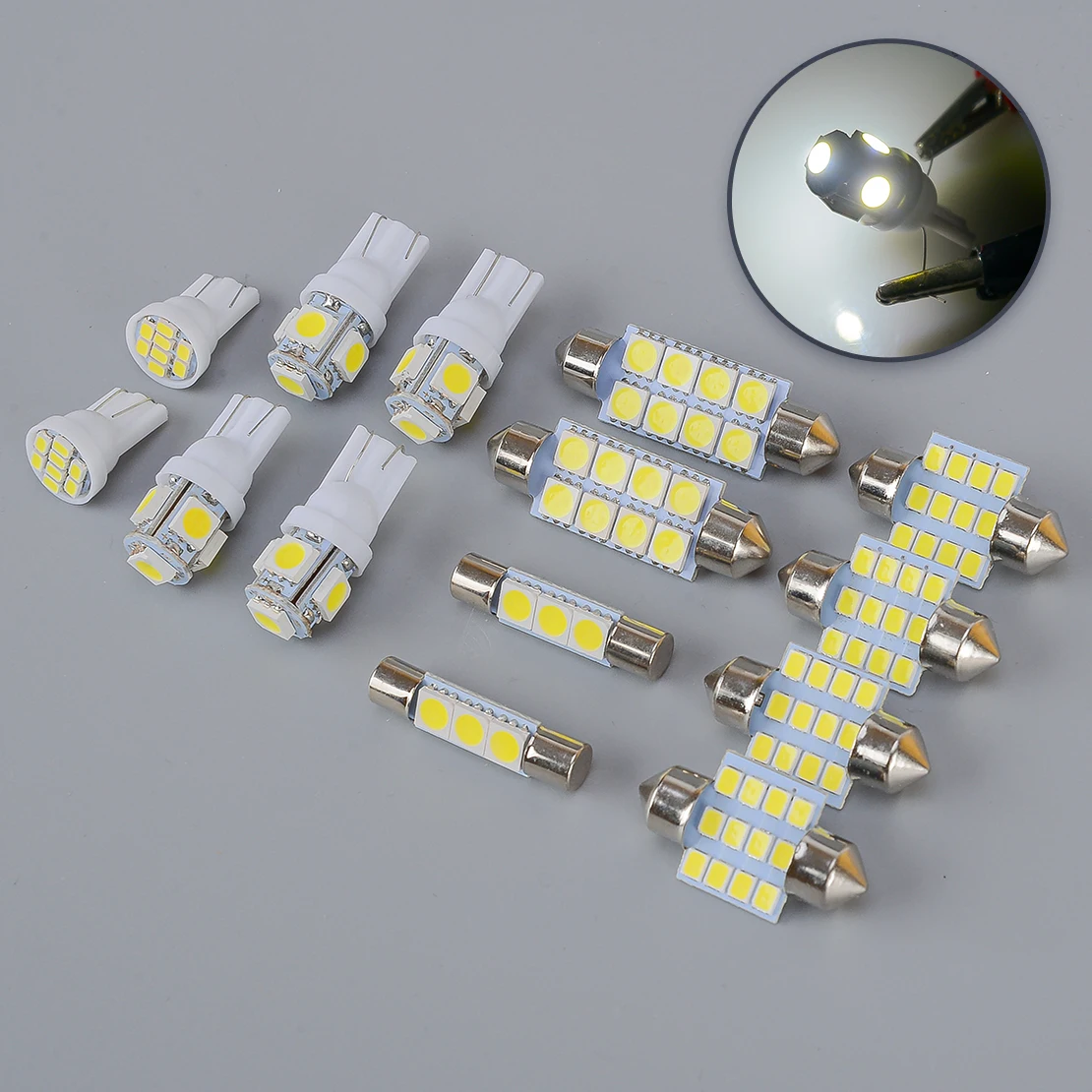 14pcs White LED Interior Light Bulb Lamp Package kit fit for Chevrolet Silverado GMC Sierra 1995 1996 1997 1998 12V