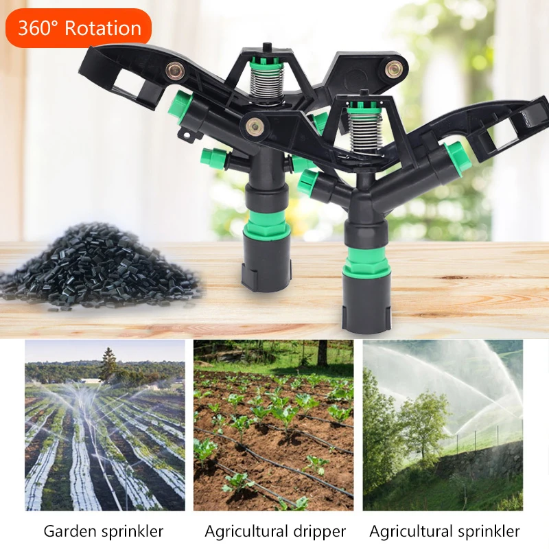 1 Inch Four-Nozzle Rocker Arm Sprinkler For Garden Farmland 360° Irrigation Rotating Sprinkler System For Cooling Dust Removal