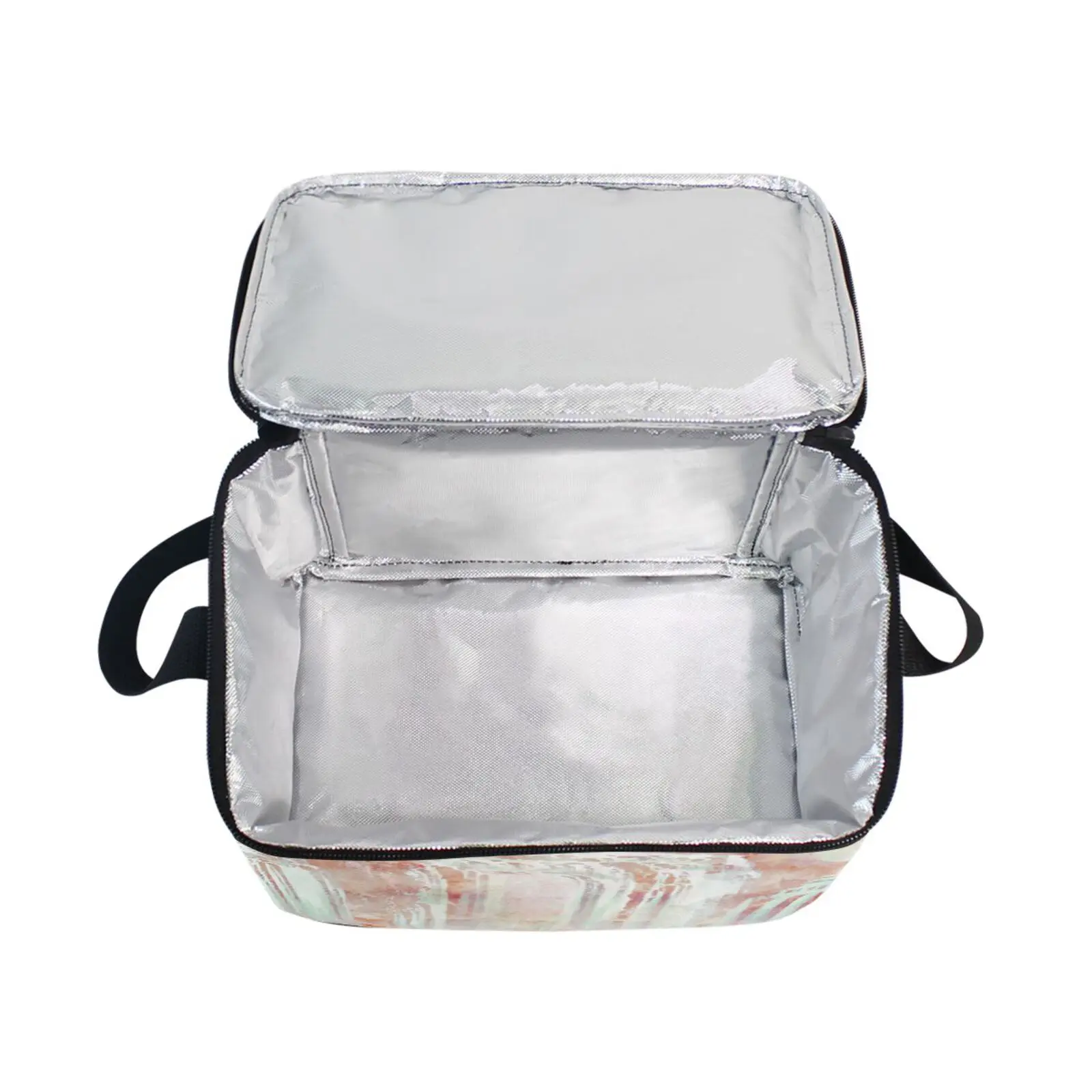 Insulated Lunch Box Men Women Travel Portable Camping Picnic Bag Marble print Cold Food Cooler Thermal Bag Kids Insulated Case