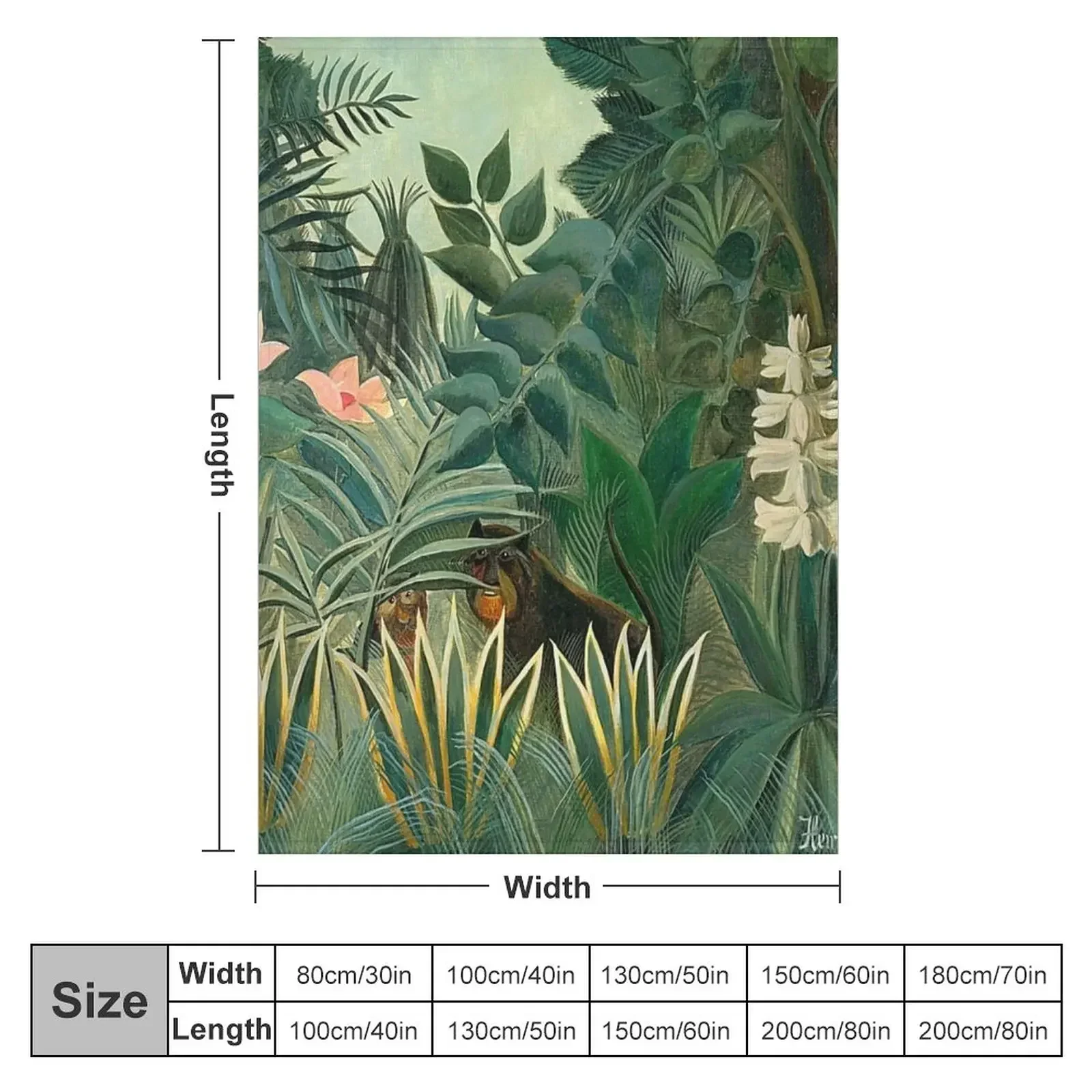 Henri Rousseau - The Equatorial Jungle Throw Blanket Beautifuls christmas gifts Blankets