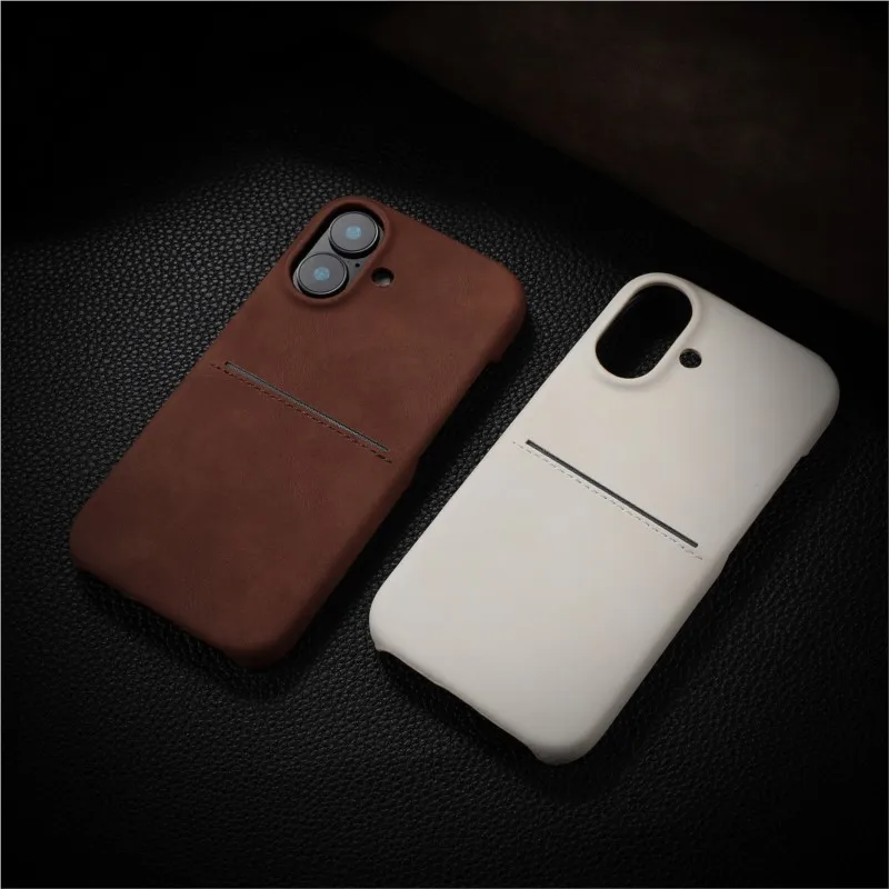 حافظة جلدية فاخرة بفتحة للبطاقات لهاتف آيفون 17 Air 16 15 14 13 12 Pro Max Plus محفظة جيب للأعمال غطاء مقاوم للصدمات #2