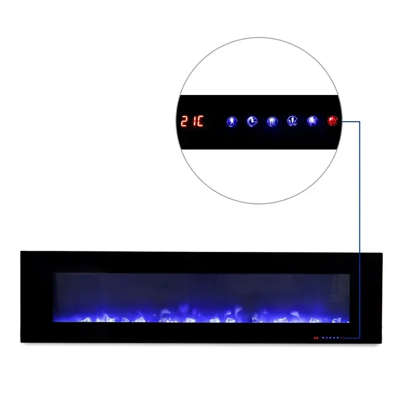 Dreamflame 72-Inch Indoor Electric Fireplace Heater Wall Mounted Remote Control LED Real Flame Not for Recessed Use Households