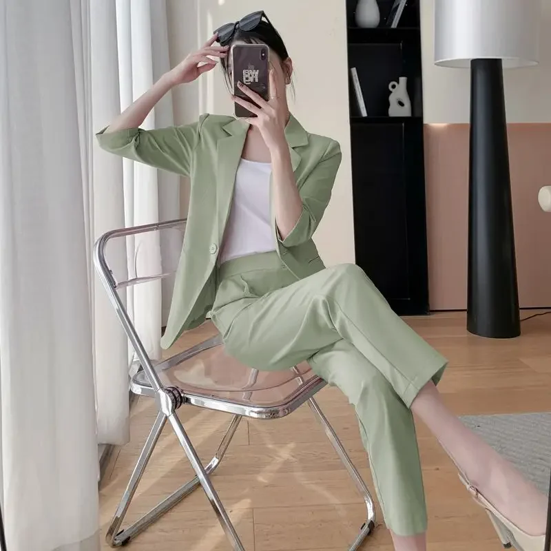 

Blazer and Trousers Woman Suits Comfortable Co Ord Aesthetic Fashion Clothing 2025 Sales Classy Pant Sets for Women 2 Pieces