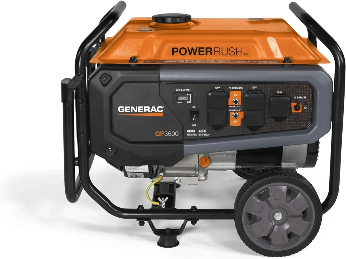 7678 GP3600 3,600-Watt Gas-Powered Portable Generator - Powerrush Advanced Technology -Durable Design and Reliable Power