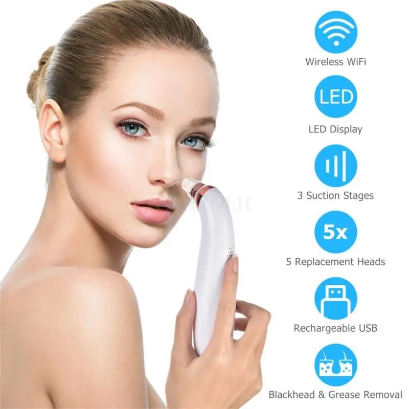 Wifi visualizado instrumento de sucção cravo doméstico elétrico acne para cravo poros limpeza instrumento beleza