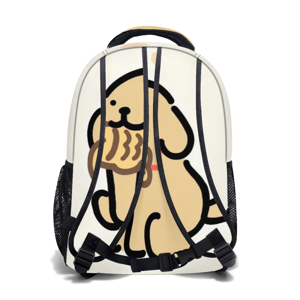 Cão bonito dos desenhos animados mochila versátil, grande capacidade, impermeável, lavável computador saco, unisex