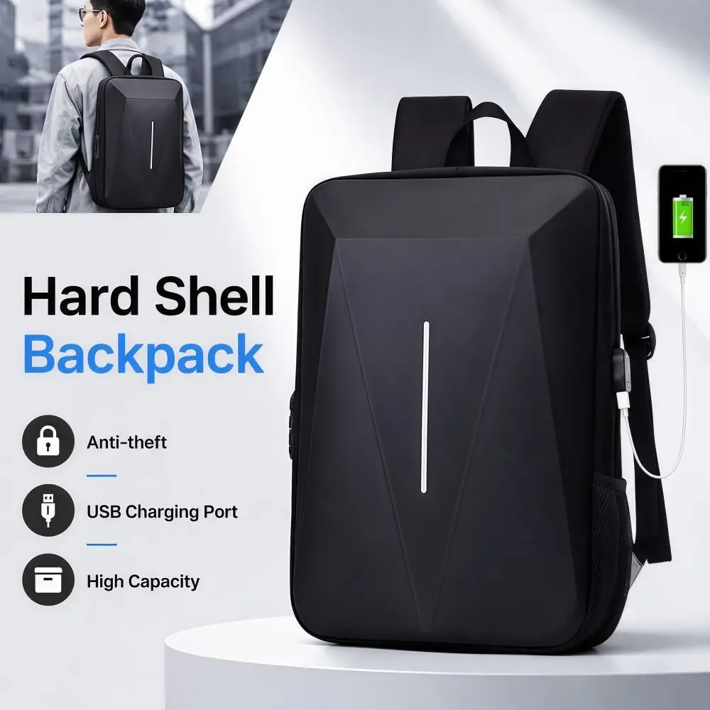 Anti-theft Hard Shell Backpack USB Charging Port Multipurpose Casual EVA Backpack High Capacity Waterproof Business Computer Bag