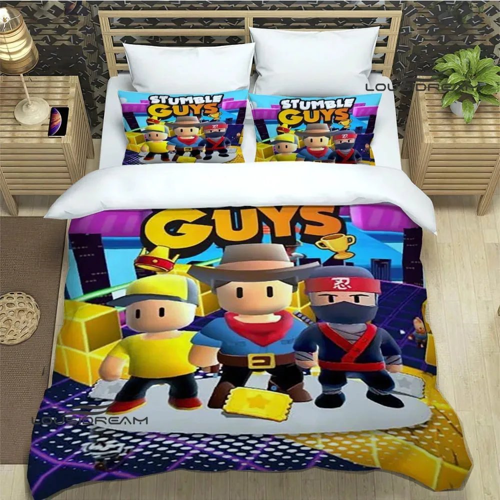 

3D game Cartoon Stumble-guys Bedding Sets exquisite bed supplies set duvet cover comforter set bedding set luxury birthday gift