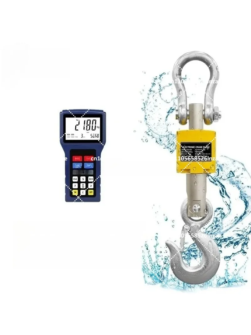 Professional Digital Crane Scale 10T 1T 5000KG Waterproof Dustproof High Precision Wireless Weighing Hook