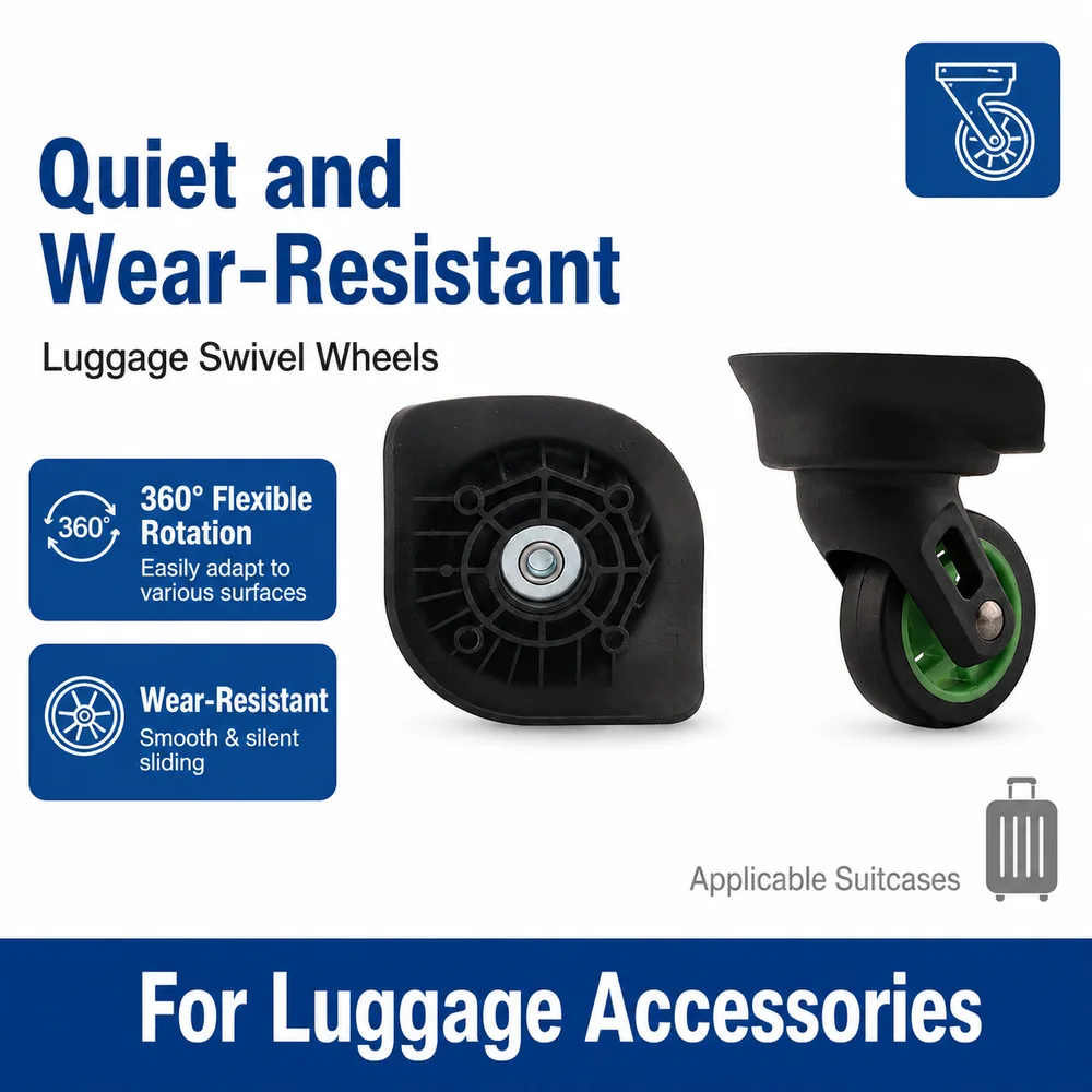 Universal Luggage Wheels for OIWAS HL-013 360° Swivel Caster Bracket Wear-Resistant Smooth Rolling Noise Reduction Replacement R
