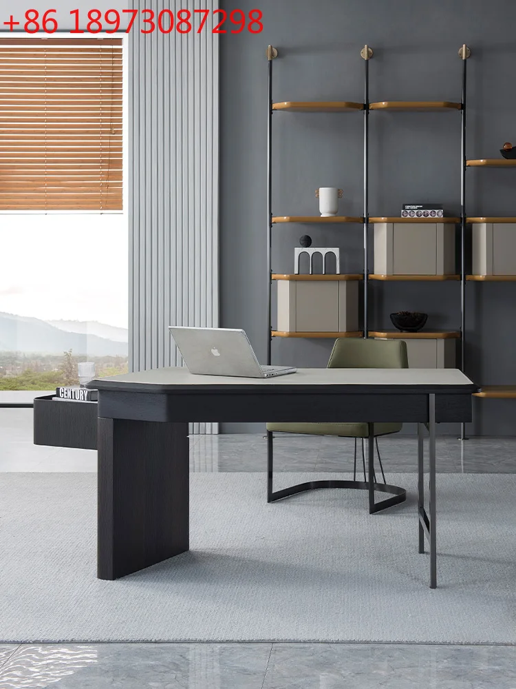 

Итальянский минималистский натуральный мрамор, сочетание современного минимализма, офисный письменный стол для хранения вещей