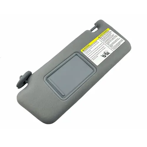 

Gray Sun Visor Set For Toyota Tacoma 2005–2015, Driver & Passenger Side, Slide-Out Extension, Non-Illuminated Mirror, With Clips