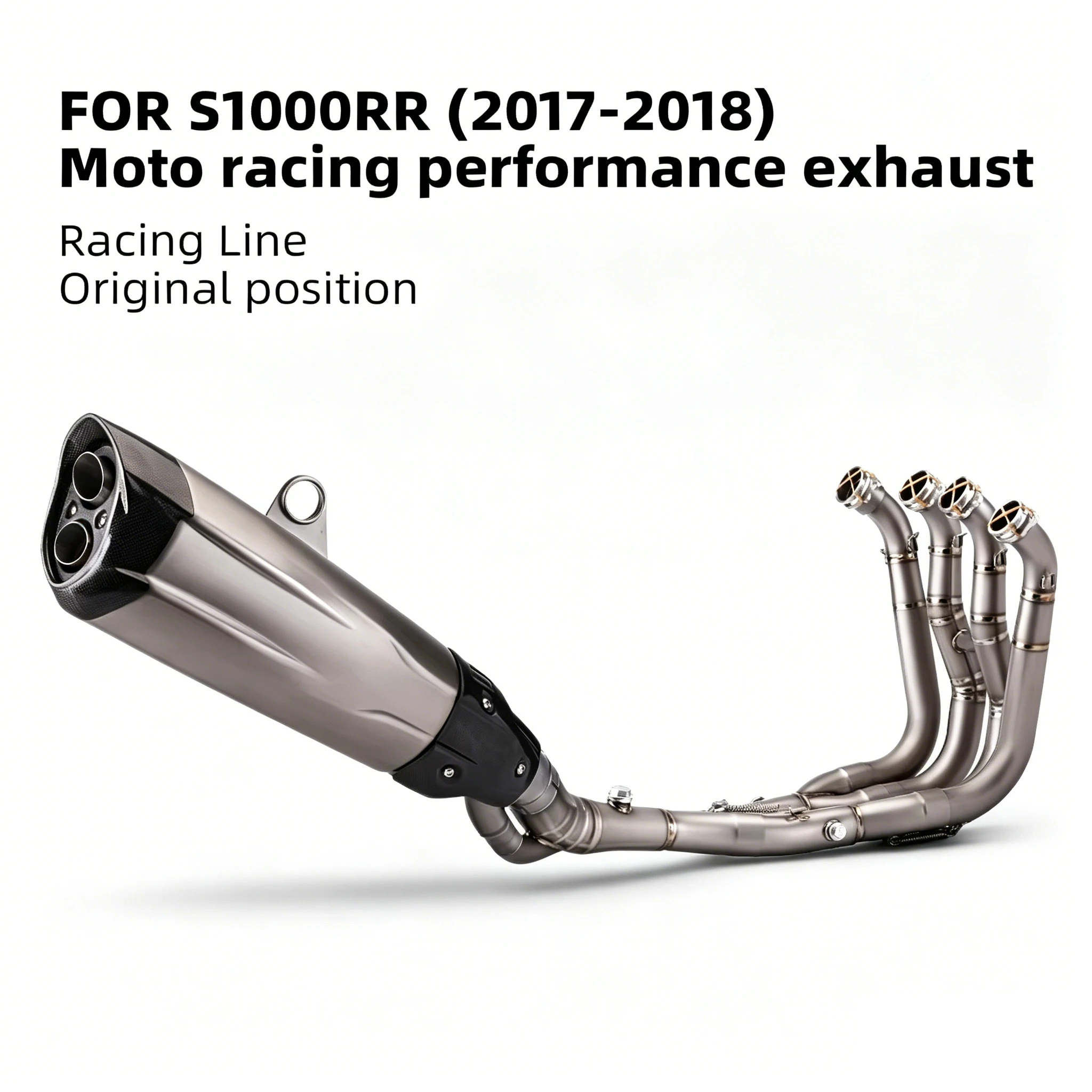 

Motorcycle Exhaust Muffler Pipe Connection Tube Link full exhaust muffler styem Titanium alloy universal For s1000rr 2017-2018