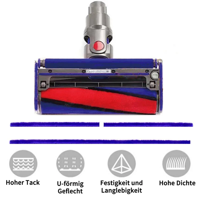 AB51 Dyson V6, V7, V8, V10, V11 진공 청소기, 클리너 헤드 액세서리용 소프트 플러시 스트립 액슬 교체 캐스터