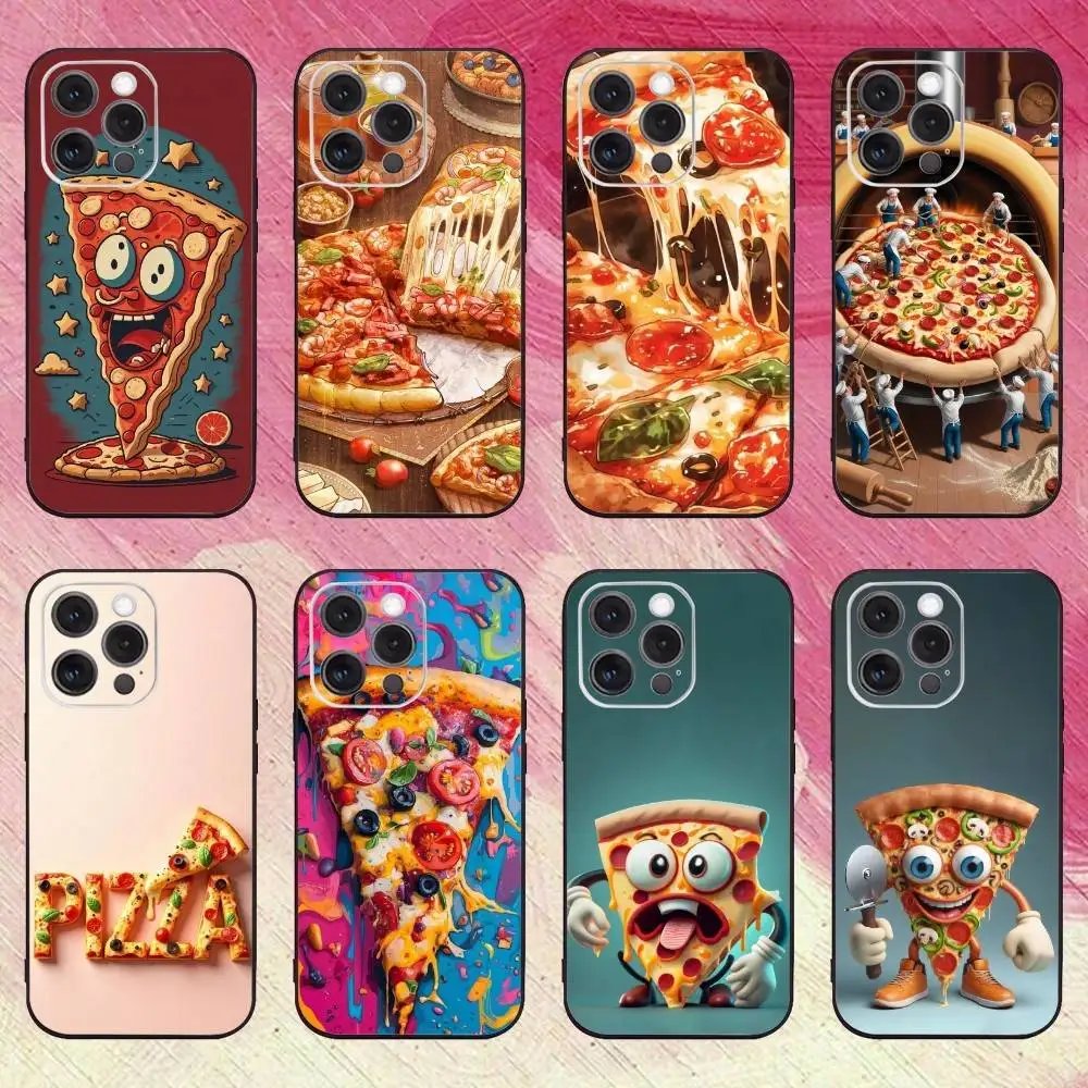 

Interesting pizza Phone Case For iPhone17,16,15,14,13,12,11 Plus,Pro Max Soft Black Cover