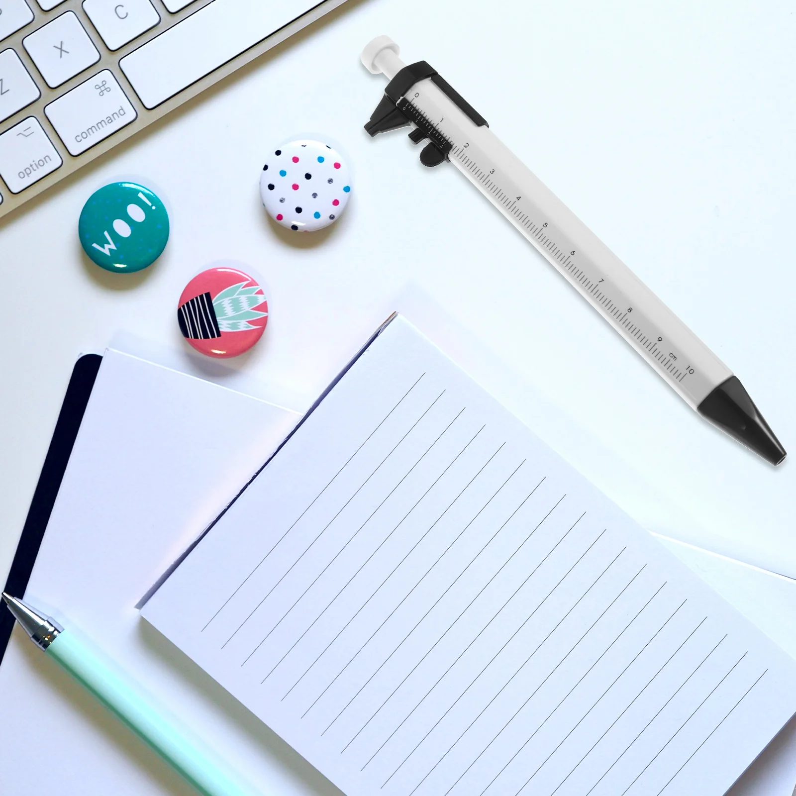 

5Pcs Vernier Caliper Ballpoint Pens Multifunctional Portable Measuring Tools for Engineers Woodworkers Writing Pens