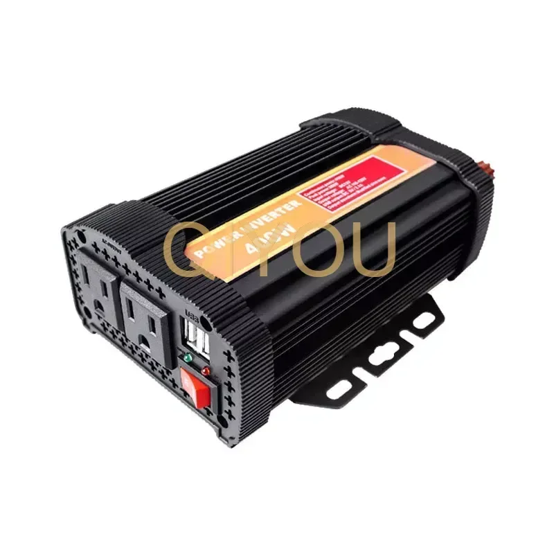 Onduleur de voiture portable avec port USB pour touristes, convertisseur de tension domestique, 12V à 400 V, 110 W