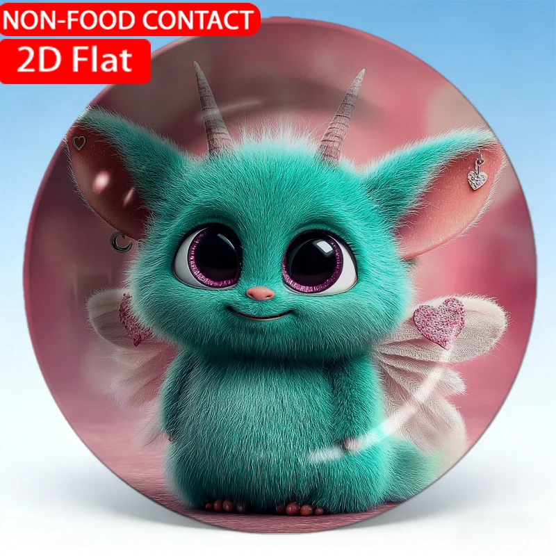 1pc Elegant Ceramic Decorative Plate-Fantasy Creature Teal Theme Design Non-Food Contact, Home Desk Ornaments, Living Room And