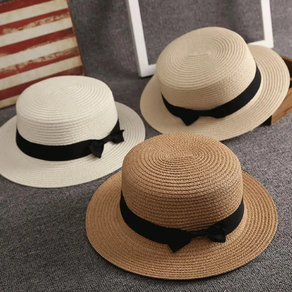 

Comfy Trendy Wide Brim Braided Straw Shade Hat Breathable Bucket Hat Folding Fashion Accessories