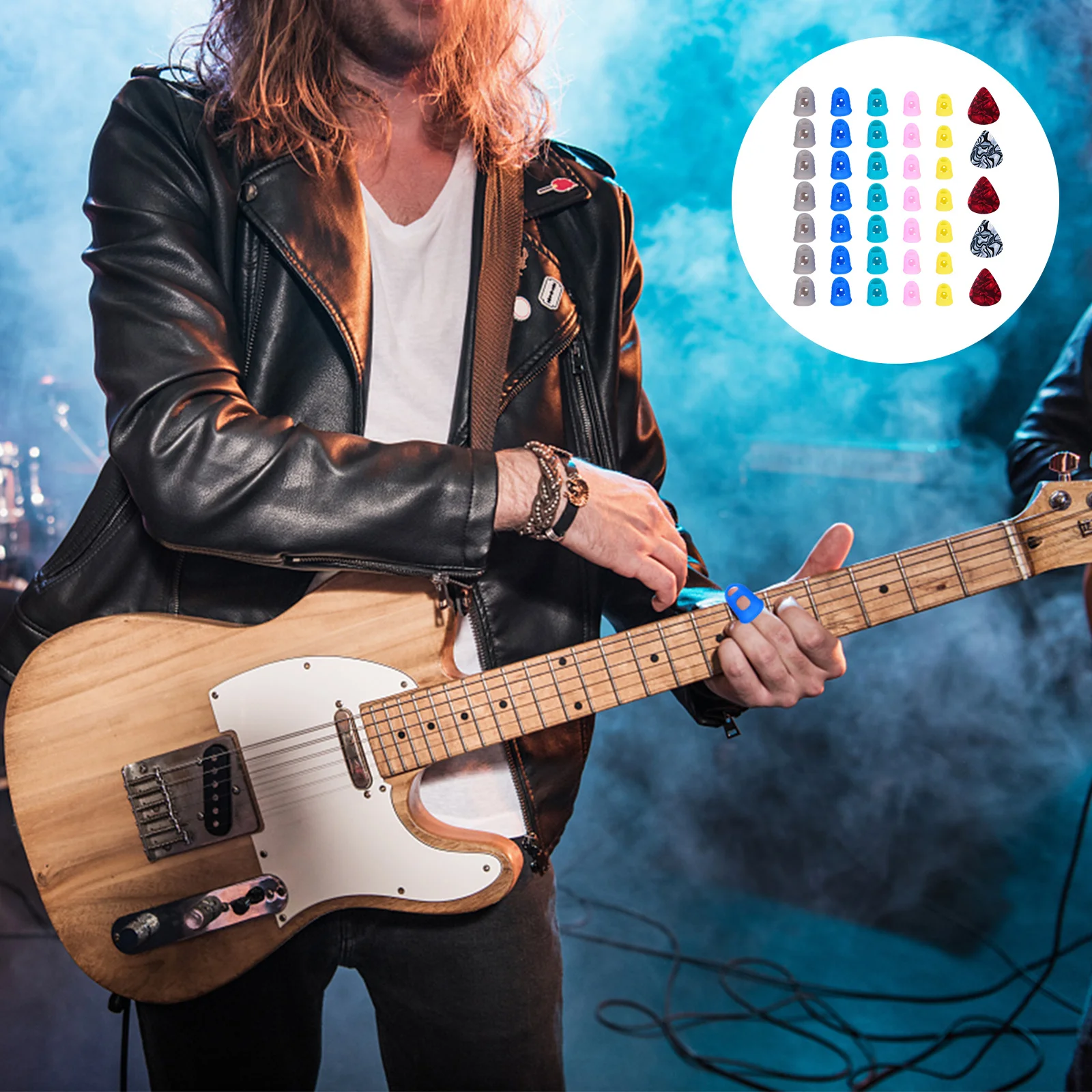 

1Set Protective Finger Sleeves for Guitar Ukelele Comfortable Fingertip Cover Enhance Flexibility Protective Finger Sleeves