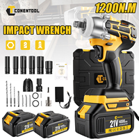 CONENTOOL 1200N.M Brushless Electric Wrench 3-IN-1 Cordless Impact Wrench Electirc Screwdriver Drills for Makita 18V Battery Pin