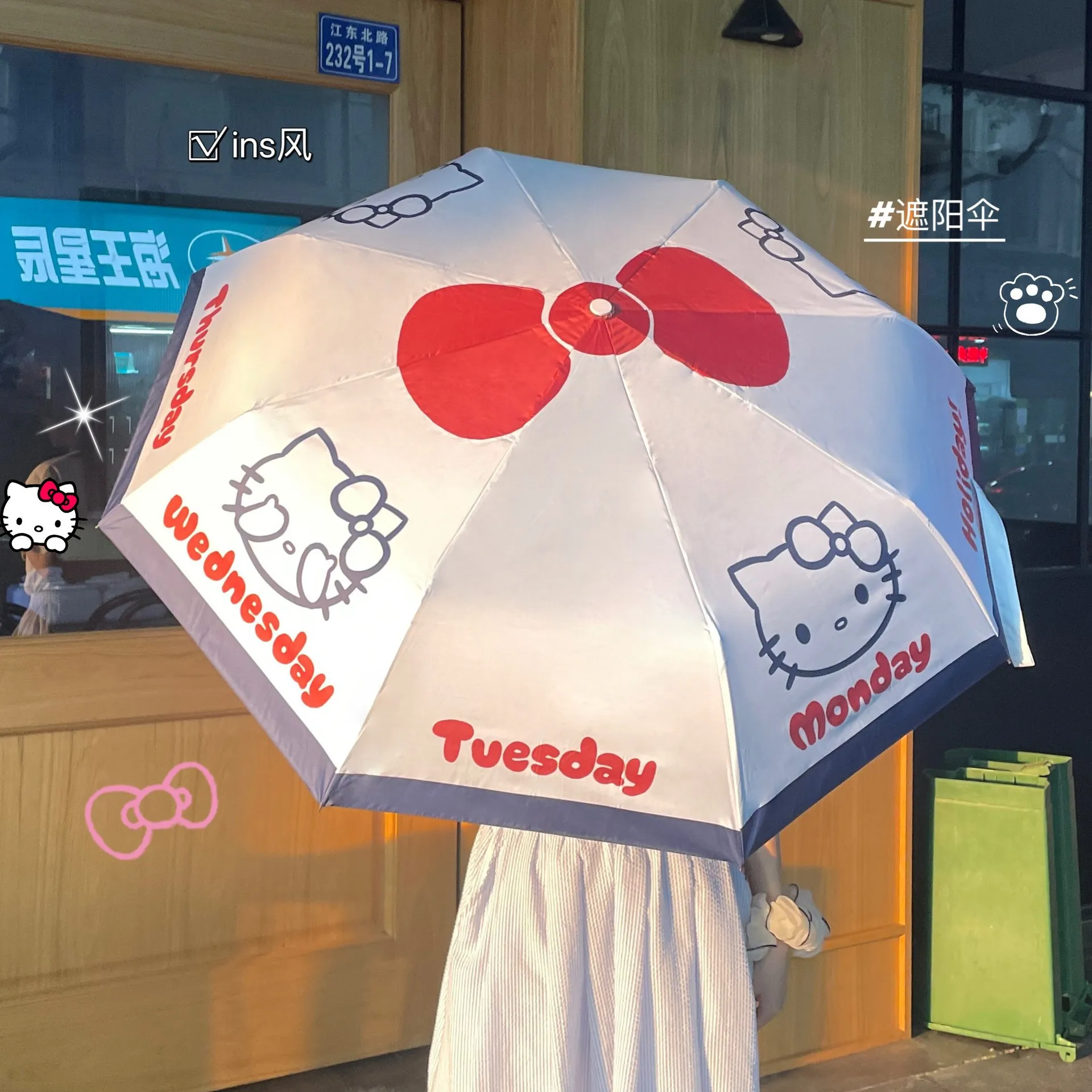 

Sanrio аниме Зонт Hello Kitty виниловый складной автоматический зонт Kuromi My Melody летний солнцезащитный милый подарок на день рождения