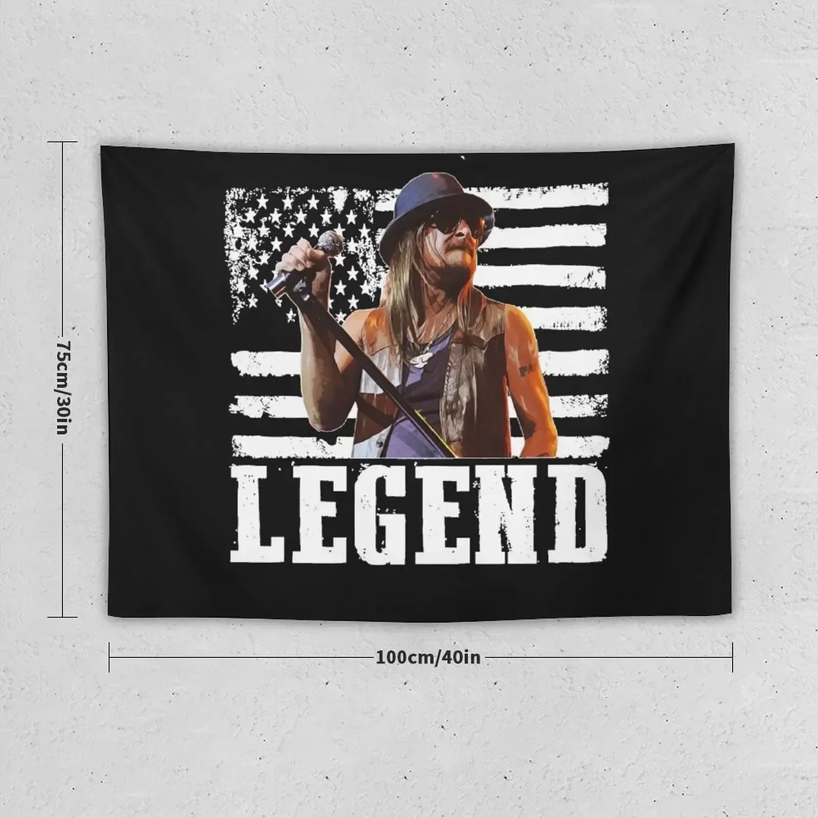 Distressed American Flag Name Music Kid Rock Legend Tapestry Wall Carpet Bedroom Decor Aesthetic Decorative Wall Murals Tapestry