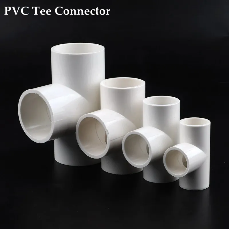 

2pcs I.D 20~75mm PVC Pipe Tee Connector Garden Irrigation Pipe Fittings Aquarium Fish Tank Water Supply Pipe 3-Way Tee Joints