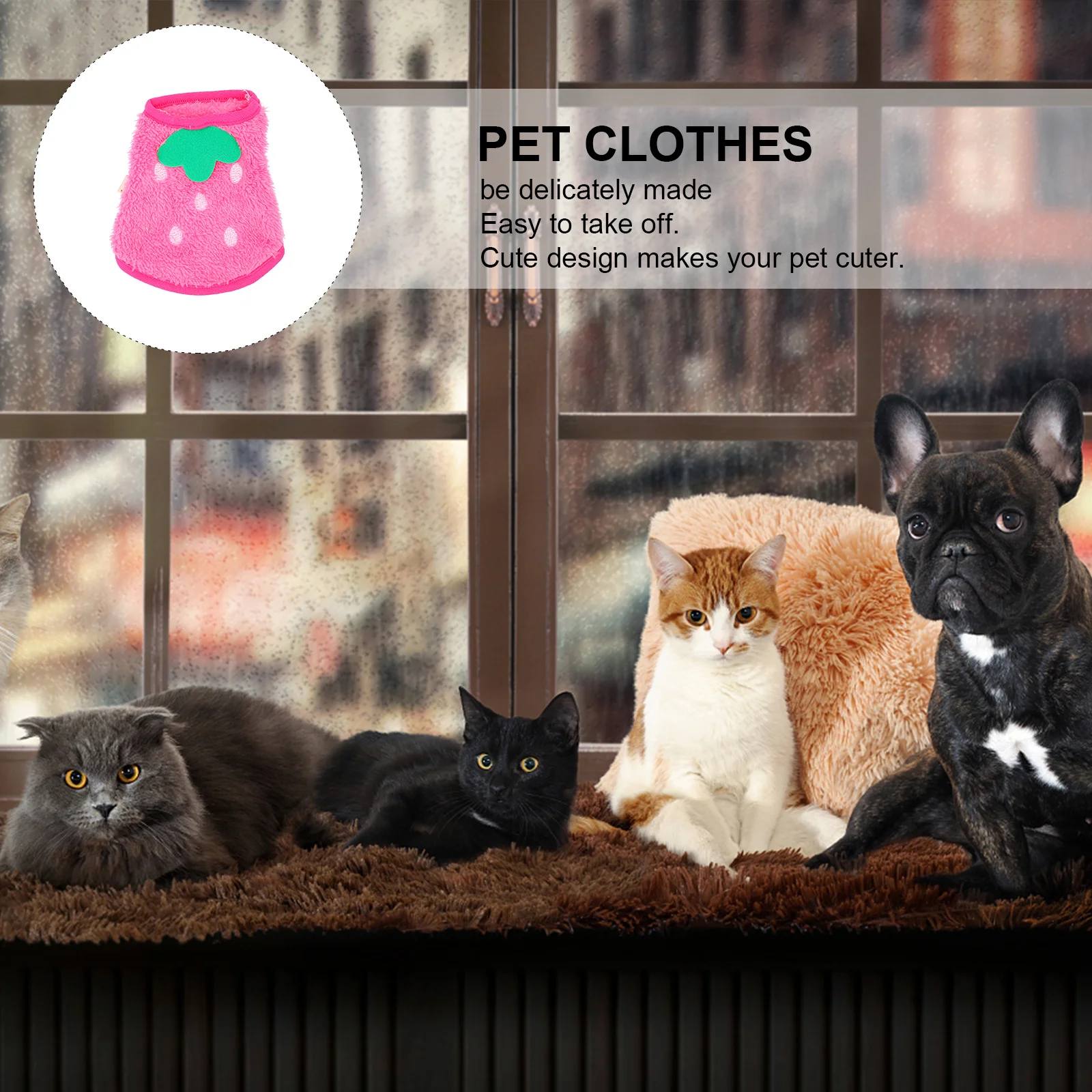 

Dog Clothes Small Pet Vest Hoodie Winter Coral Fleece Bunny Guinea Costume Small Dog Clothes Bunny Vest