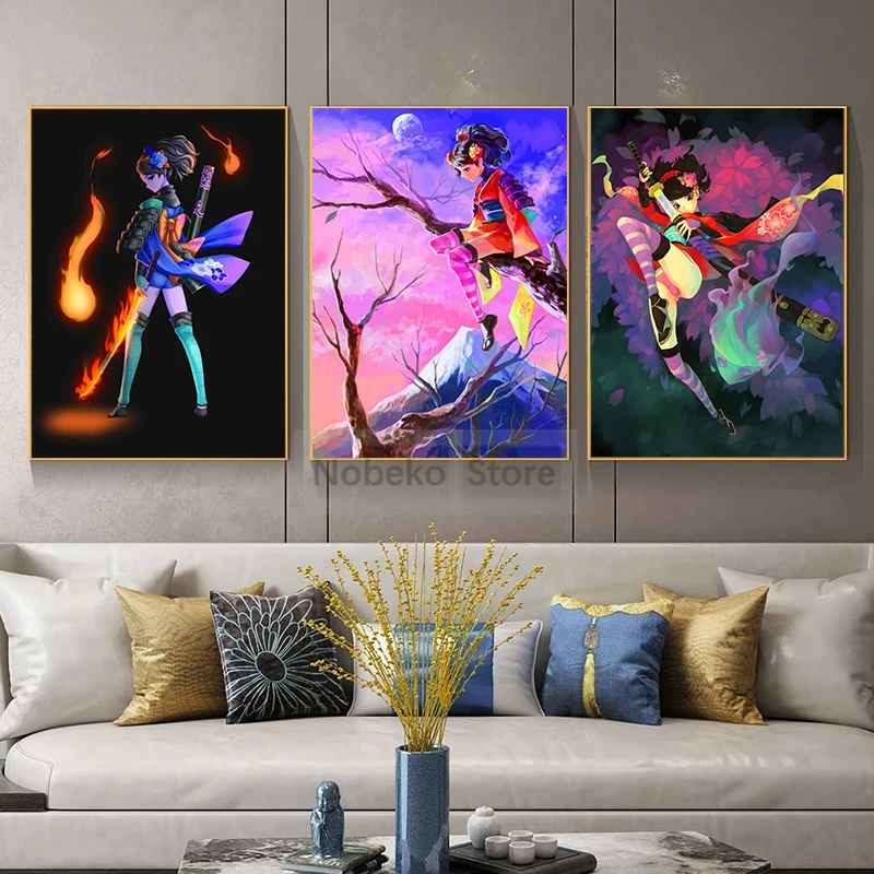 Classic Japanese Action Role Playing Game Oboro Muramasa Poster and Prints Canvas Painting Wall Art Pictures Home Room Decor