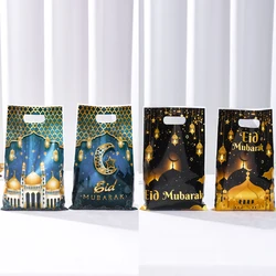 10pcs Eid Mubarak Gift Bags Plastic Candy Cookie Bag Ramadan Kareem Decoration For Home 2024 Islamic Muslim Party Supplies Gifts