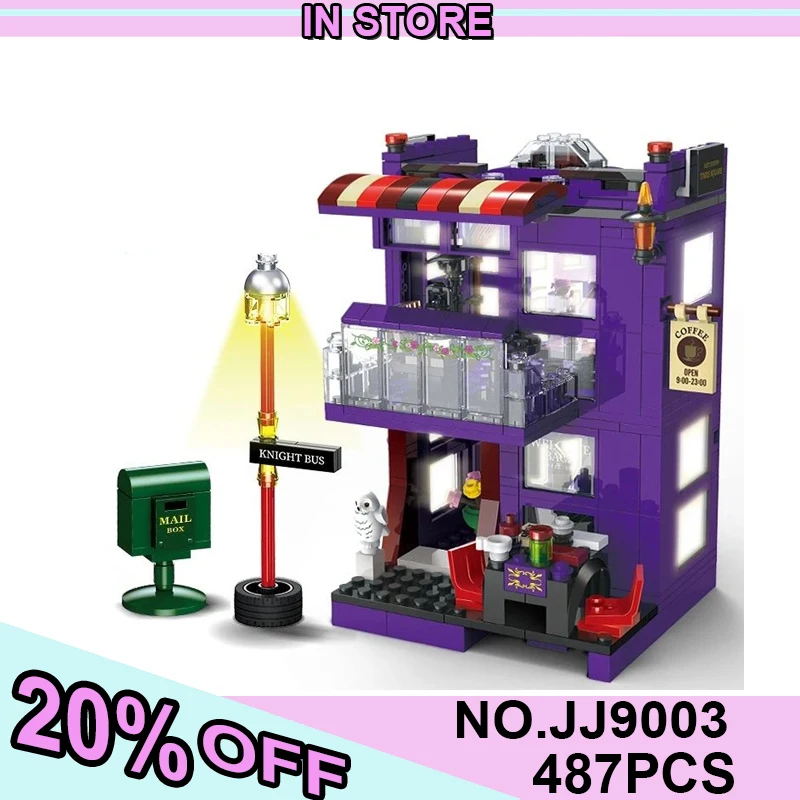 

JJ9003 Jiestar Expert Street View Moc Purple Magic Cafe Shop Bricks Modular House Building Blocks Model Toy Gift 487pcs