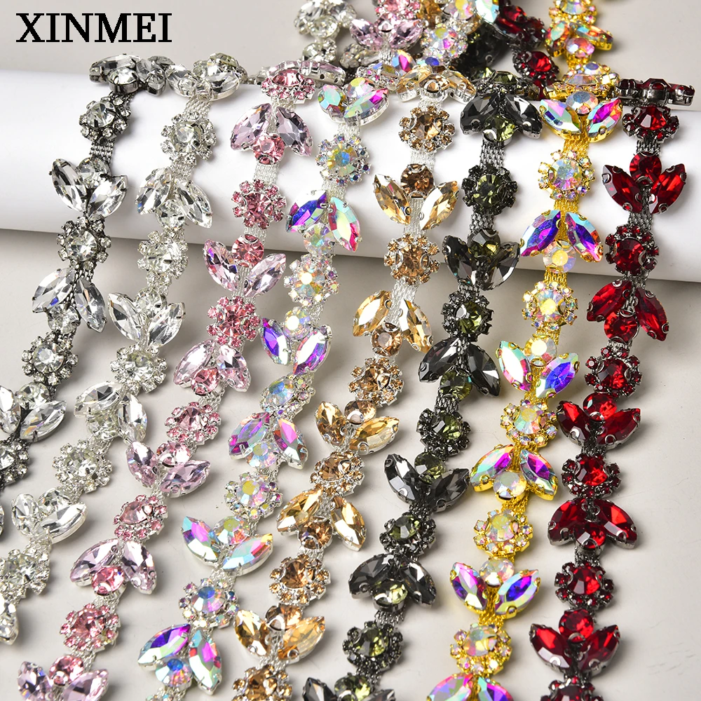 Rhinestone Claw Chain Plum Diamond Trim Clothing Horse Eye Crystal Cup Chain All-Match DIY Accessories Sew On Bags Shoes Hats