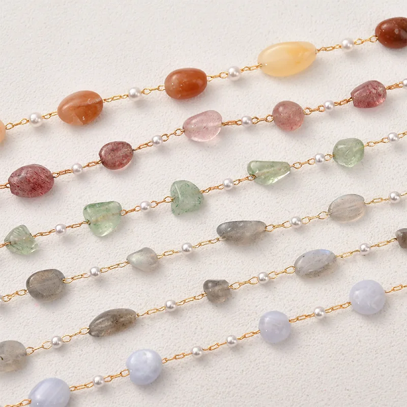 

Irregular Gravel Natural Stone Pearl Chain DIY Handmade Necklace Bracelet Ear Jewelry Connecting Material Accessories