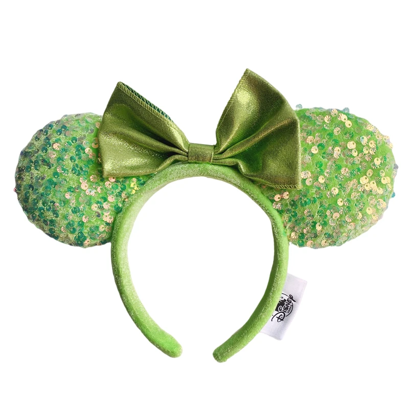 2025 Disney Mickey Mouse Ear Headband Amusement Park Hair Hoop Fish scale sequin mesh Party Headwear Girl Toy Birthday image 3